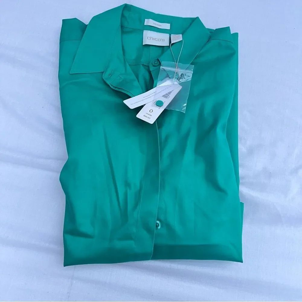 Chico's Green Button Down Shirt